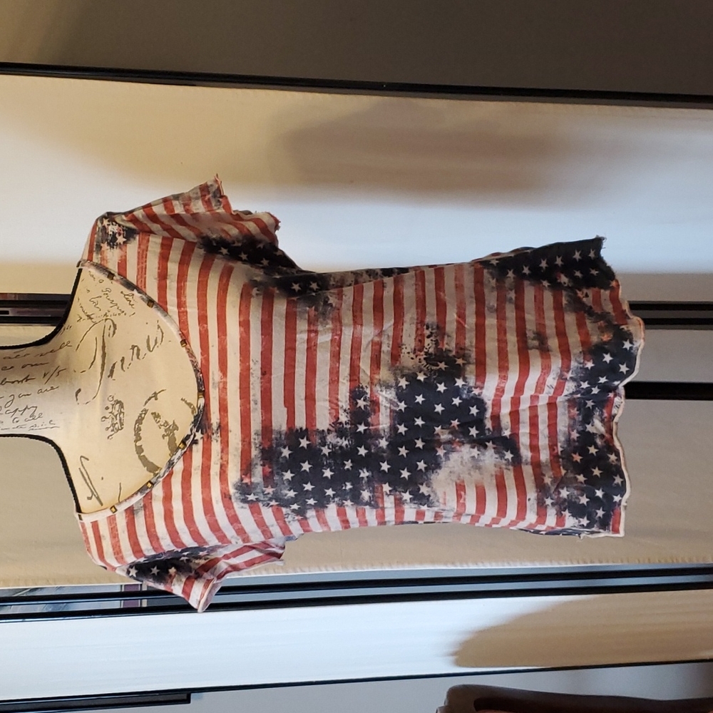 2 tops by Guess Size Large red white and blue